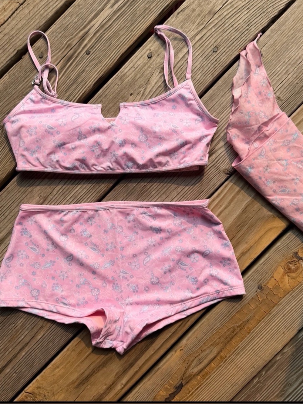 🌸 Frankies Bikinis x Victoria’s Secret Exclusive 3-Piece Swim Set -Size Large